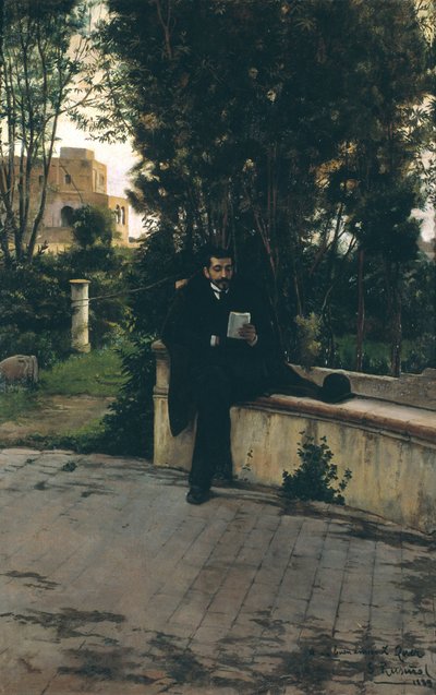 Senyor Quer im Garten von Santiago Rusiñol